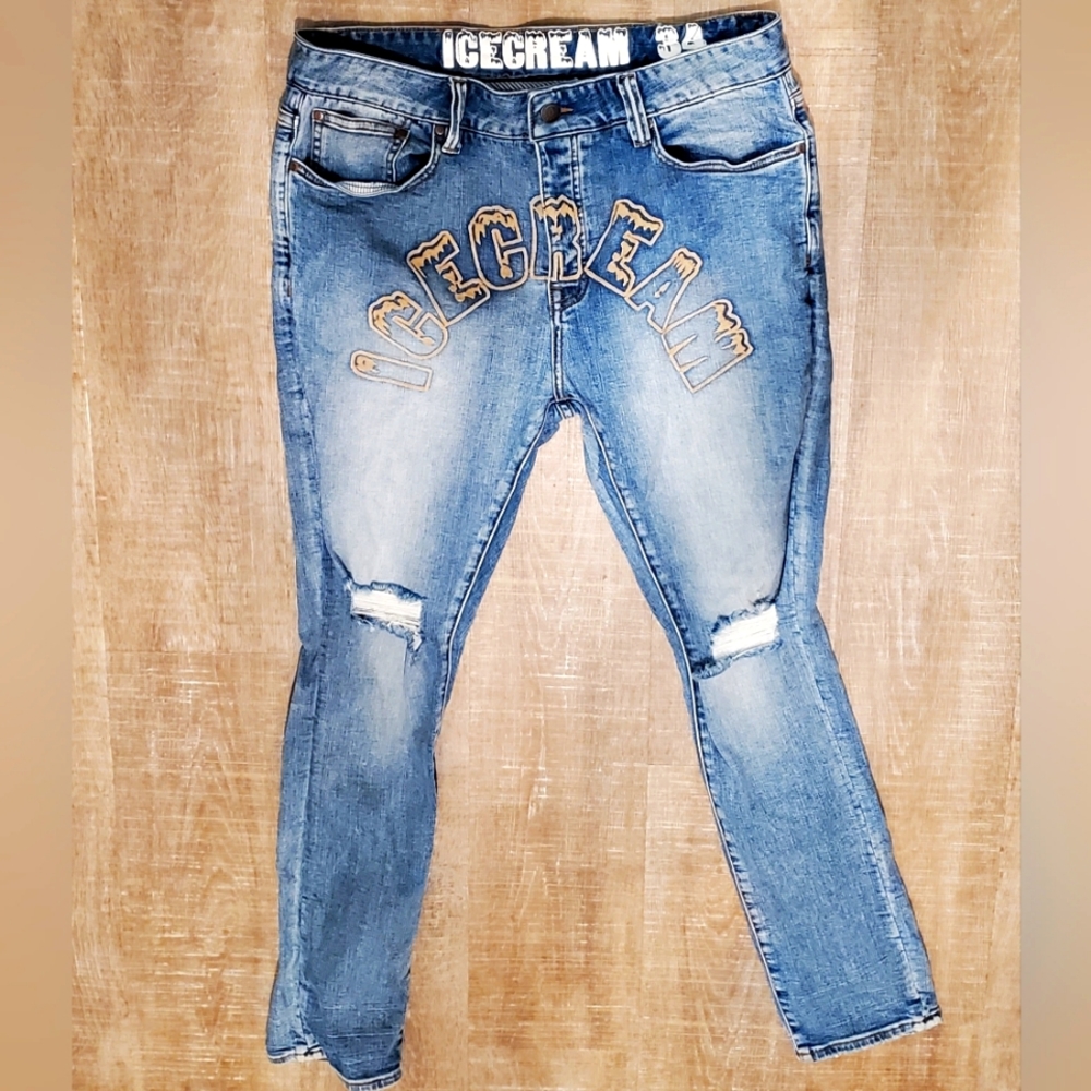 Icecream Distressed Denim Skinny Jeans
